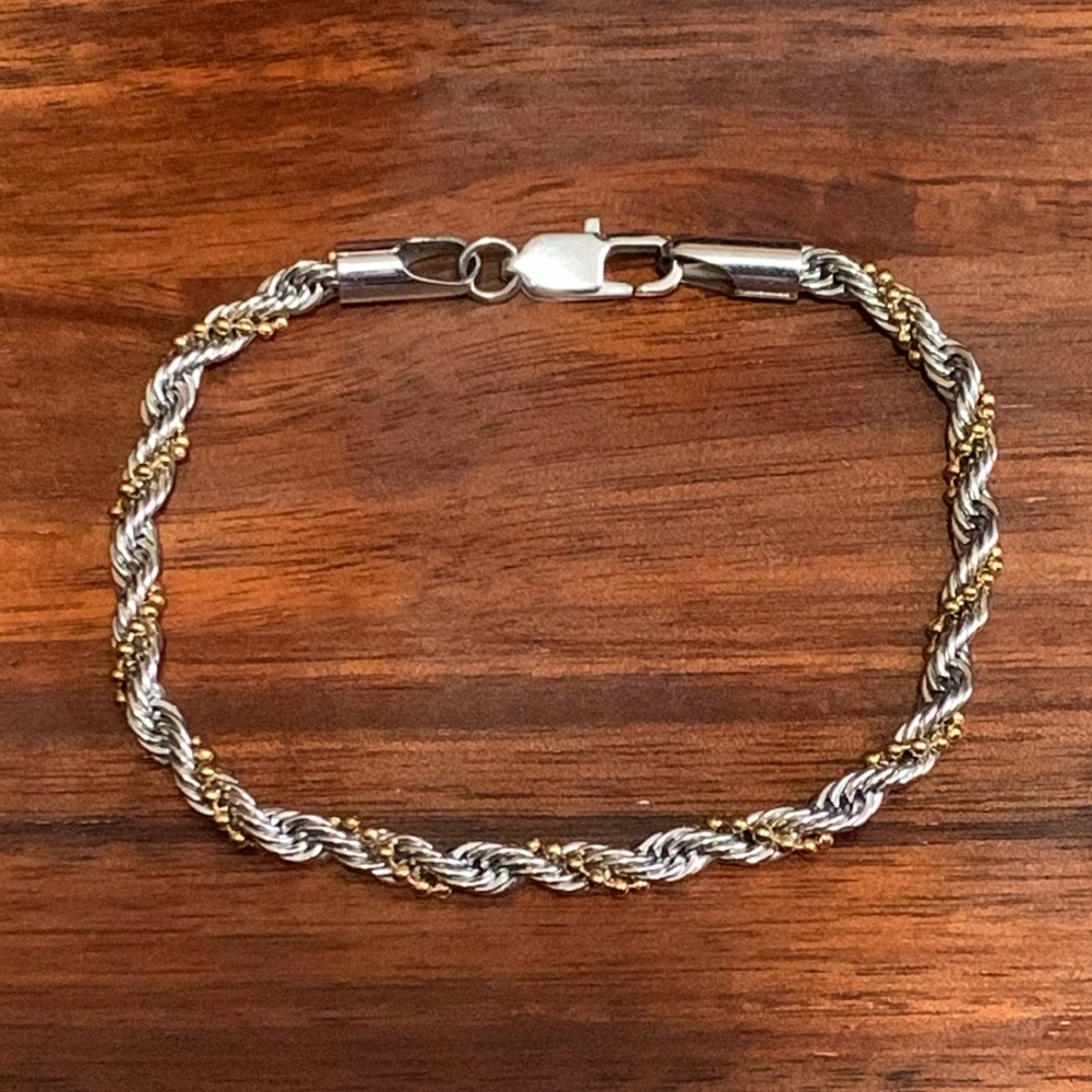 Michael Anthony stainless steel two tone twisted bracelet